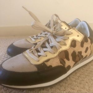 Pour la Victoire Leopard and Gold Sneakers - Sz 8